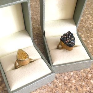 Set of 2 Oh Kuol Chunky Cocktail Rings